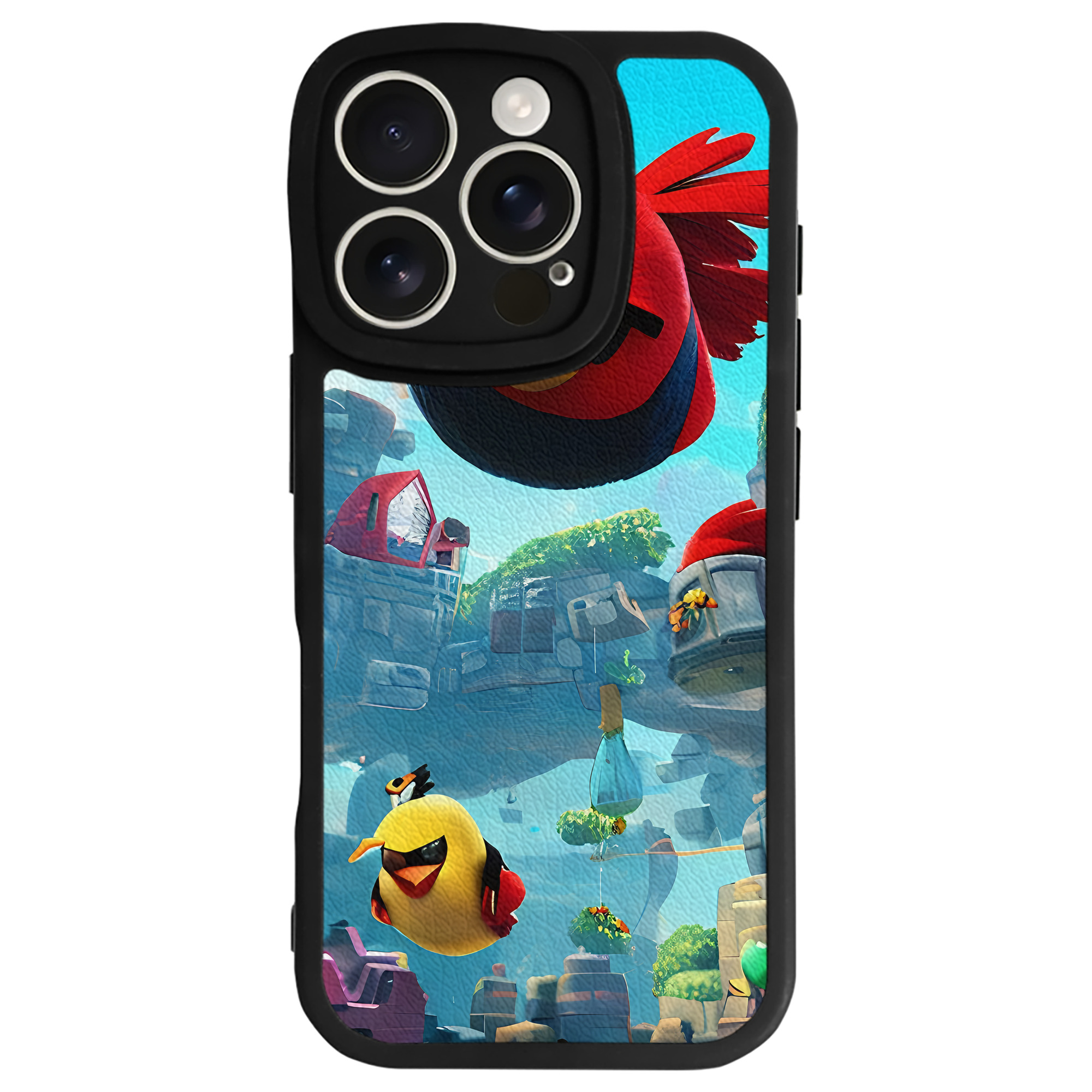 （画像用） Angry Birds アングリーバード 【iPhone 16シリーズ対応】シリコンスマホケース（レザー調） 材質：シリコン